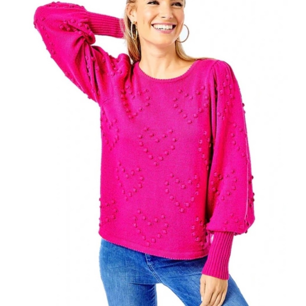 💖 Lilly Pulitzer New With Tags Kippa Sweater Pink Berry Soirée
